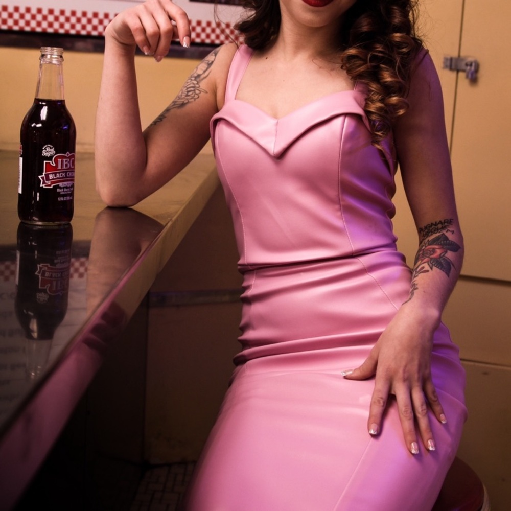 Pink Leather Dress